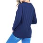 Q.KIM T-Shirt de Maternité Femme Manches Longues de maternité Motif Grossesse Amusant Humour imprimé-Hi Baby,Bleu XL