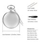 JewelryWe Pendentif Collier Montre de Poche Gousset Ronde Poli Quartz Chiffre Simple Lisse Couverture Chic Alliage Couleur Argen