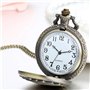 JewelryWe Pendentif Collier Montre de Poche Ronde Quartz Fantaisie Poker et Chiffres Alliage Couleur Cuivre Montre à Gousset pou