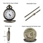 JewelryWe Pendentif Collier Montre de Poche Ronde Quartz Fantaisie Poker et Chiffres Alliage Couleur Cuivre Montre à Gousset pou