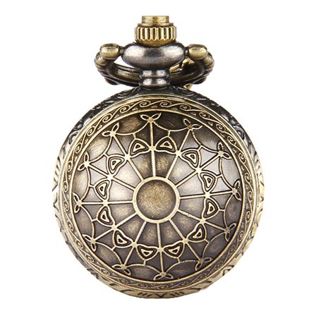 JewelryWe Montre de Poche Gousset Retro Toile d'Araignée Quartz Alliage Chaîne Collier Pendentif Longueur 80cm pour Homme Femme