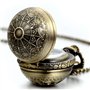 JewelryWe Montre de Poche Gousset Retro Toile d'Araignée Quartz Alliage Chaîne Collier Pendentif Longueur 80cm pour Homme Femme 