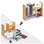 SONGMICS Organisateur de Bureau Modulable à 3 Formes, Rangement de Bureau réglable peu encombrant, Petite Décoration de Biblioth