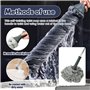 Balai à franges Twist Mop 128 à long manche en microfibre à essorage automatique avec 2 têtes de serpillère, balai de sol en fil
