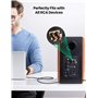 UGREEN 2M Câble RCA Jack Audio Stéréo Coton Tressé Cordon 3.5mm Mâle 2RCA Mâle Plaqué Or Compatible avec Amplificateur Autoradio