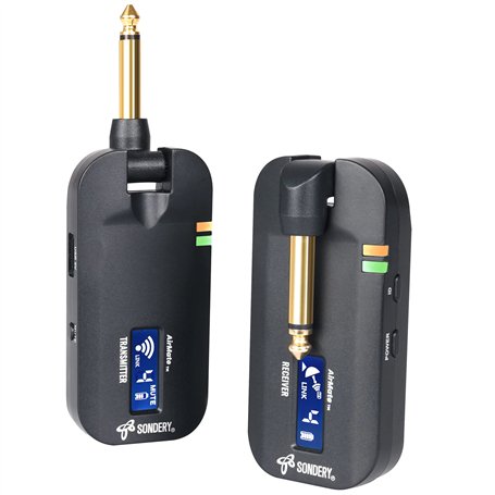 Sondery Sans Fil Guitare Émetteur et Récepteur Guitare 5.8GH Système de Sans Fil Guitar 4 pour Guitare Électrique et Basse Élect