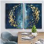 Moderne abstrait mur Art toile peinture poisson d'or bleu mer affiche décoration de la maison peinture murale pour salon 30x40cm