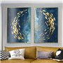 Moderne abstrait mur Art toile peinture poisson d'or bleu mer affiche décoration de la maison peinture murale pour salon 30x40cm
