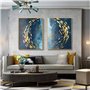 Moderne abstrait mur Art toile peinture poisson d'or bleu mer affiche décoration de la maison peinture murale pour salon 30x40cm