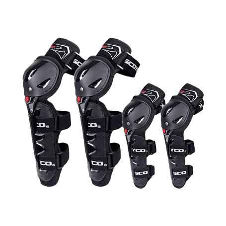 Scoyco 4 Pièces Moto Motocross Genouillères Protège-tibias Coudières 4 en 1 PP Shell Protector Motocyclette Protecteur Genou Shi