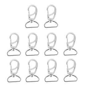 10pcs Pivotant Trigger Mousqueton Fermoir Crochet avec D Anneau pour Porte-Clés Petit Chien Laisses Craft Hanging