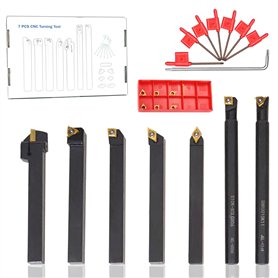 Lot de 21 Pcs 10mm Porte-Outil De Tournage KitTournage Inserts en Carbure Barre D'Alésage Tournage Multifonctionnel Support Alés