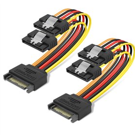 BENFEI Lot de 2 câbles répartiteurs 15 broches SATA