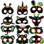 Qpout 48pcs Masques à gratter Animaux pour Enfants