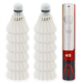 Dmantis D45 Lot de 12 volants d'entraînement larges et durables en plumes Hybird pour badminton et jeu de sports d'intérieur et