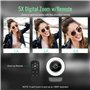 Angetube Streaming Webcam avec microphone - 1080P 60FPS USB WebCam avec lumière circulaire et télécommande - Caméra Web HD avec 