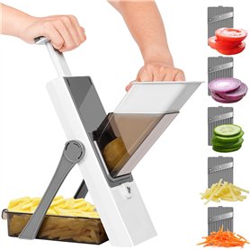 Mandoline de Cuisine Safety Slicer Manuelle Multifonction Tous Coupe Légumes Lame en Acier Inoxydable