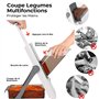 Mandoline de Cuisine Safety Slicer Manuelle Multifonction Tous Coupe Légumes Lame en Acier Inoxydable, Cubes, Julienne, Fcoupe P