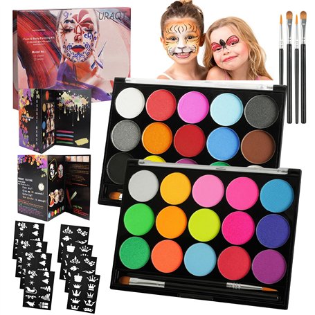 URAQT 2Pcs Peinture Corporelle Lumineux pour Visage Corps