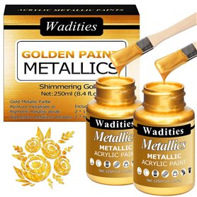 Wadities Peinture acrylique dorée métallisée
