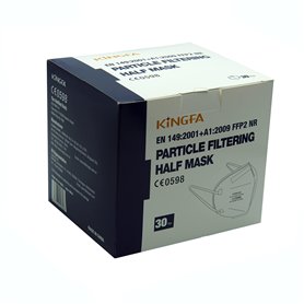 KINGFA Lot de 30 masques anti-poussière jetables – EN 149 FFP2 – Masque contre la poussière de bois et de métal