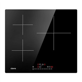 CIARRA Plaque de Cuisson à Induction Encastrable - 3 Foyers - 6200W - Fonction Boost - Commande Tactile - 9 Niveaux de Puissance