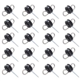 Be In Your Mind 20pcs Isolateurs de Poignée Double œillets Ancre pour Clôture Électrique Basse Impédance