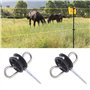 Be In Your Mind 20pcs Isolateurs de Poignée Double œillets Ancre pour Clôture Électrique Basse Impédance
