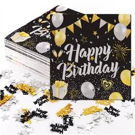 TOKSEO 60 Pièces Serviette Papier Anniversaire