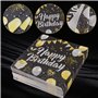 TOKSEO 60 Pièces Serviette Papier Anniversaire, 33x33cm Serviette Papier,Serviette Or avec 10 g de Confettis Anniversaire pour L