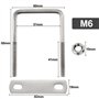 60 x 80mm Boulons en U en Acier Inoxydable avec écrous