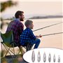 TOKSEO Plombs de pêche 50 pièces Plomb Peche Mer, Plombs de Pêche Drop Shot 5g/10g/15g/20g/30g/40g avec 30 émerillons Pêche, boî