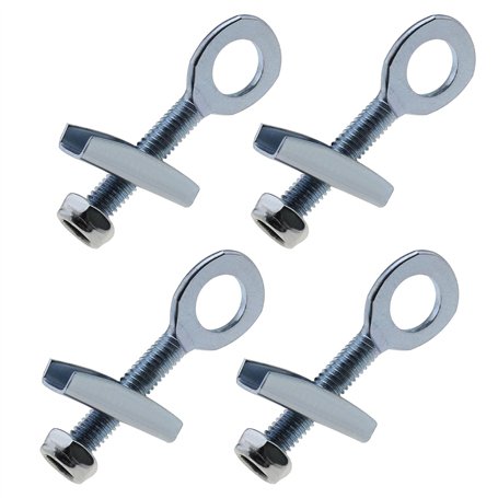 Be In Your Mind Lot de 4 tendeurs de chaîne de 10 mm avec écrous anti-perte en acier argenté pour mini motos