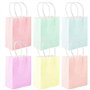 24Pcs Sac avec Poignée Pochettes Cadeau Pâque Sachets Anniversaire Boîte à Dragées Bonbons Ballotin Papier 12x6x15cm Multicolore