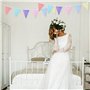 BETESSIN 10M Fanions Pastel Guirlande Bannière Banderole Drapeaux Bunting Banner Triangle en Toile Vintage Champêtre Decoration 