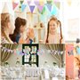 BETESSIN 10M Fanions Pastel Guirlande Bannière Banderole Drapeaux Bunting Banner Triangle en Toile Vintage Champêtre Decoration 