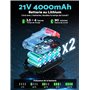 DETLEV PRO Mini Tronconneuse à Batterie 4000mAhX2 6 Pouces Tronçonneuse Électrique Sans Fil 2 Chaînes Portable Tronconneuse Ther
