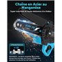 DETLEV PRO Mini Tronconneuse à Batterie 4000mAhX2 6 Pouces Tronçonneuse Électrique Sans Fil 2 Chaînes Portable Tronconneuse Ther