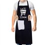 Xinzistar Tablier de Cuisine pour Homme, Let's Cook Tabliers de Cuisine Étanche Réglable Tablier Barbecue avec Poches Idée Cadea