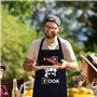 Xinzistar Tablier de Cuisine pour Homme, Let's Cook Tabliers de Cuisine Étanche Réglable Tablier Barbecue avec Poches Idée Cadea