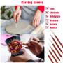 Luter 6 Pièces Ensemble d'Outils de Sculpture en Argile Kit d'Outils de Poterie en Argile avec Poignée en Bois pour l'Argile Pot