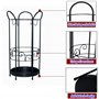 mosegor Porte-Parapluie Rond en métal avec 3 Crochets, Porte-Parapluie Autonome 25 cm x 60 cm (Noir)