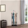 mosegor Porte-Parapluie Rond en métal avec 3 Crochets, Porte-Parapluie Autonome 25 cm x 60 cm (Noir)