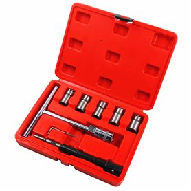 BestsQ Lot de 8 Fraises pour Injecteurs Diesel Outil d'alésage pour Nettoyeur de Siège d'injecteur Diesel