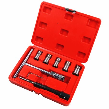 BestsQ Lot de 8 Fraises pour Injecteurs Diesel Outil d'alésage pour Nettoyeur de Siège d'injecteur Diesel