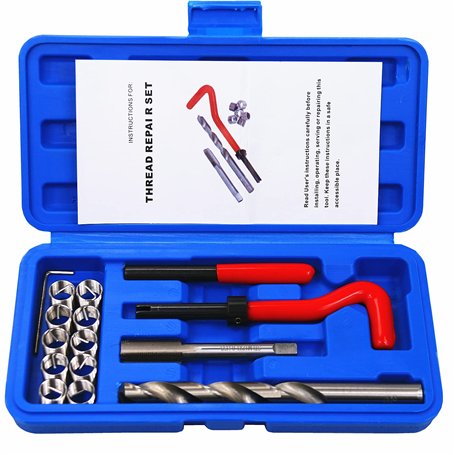 BestsQ kit de réparation de Filetage de Type Helicoil 15 pièces M12x1.0MM