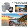 JJC Pare-Soleil avec Bague D'adaptation pour Yongnu YN 50 mm f/1.8 II, Pare-Soleil Réversible pour Bouchon D'objectif et Filtres
