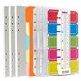 DY.2ten Lot de recharges A6 à 6 trous – 135 feuilles (270 pages) de papier graphique + 2 pochettes A6 à fermeture éclair + 5 int