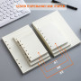 DY.2ten Lot de recharges A6 à 6 trous – 135 feuilles (270 pages) de papier graphique + 2 pochettes A6 à fermeture éclair + 5 int