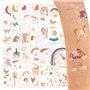 GEBETTER 12Feuilles Tatouage Temporaire Licorne Autocollant Tatouage Ephémère Etanche Décoration Fête Cadeau Anniversaire pour E